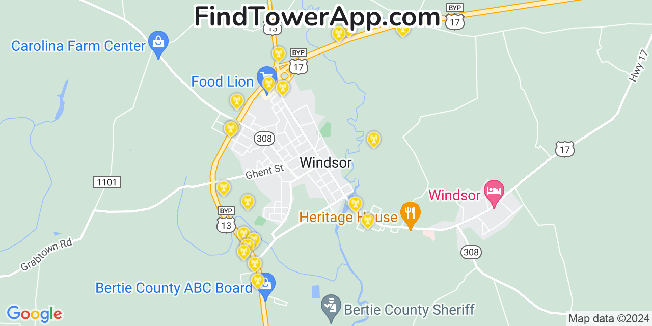 T-Mobile 4G/5G cell tower coverage map Windsor, North Carolina