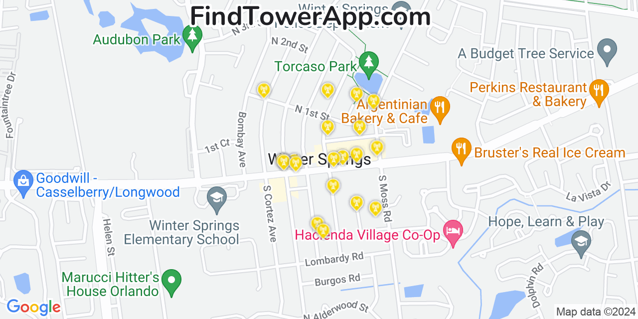 T-Mobile 4G/5G cell tower coverage map Winter Springs, Florida