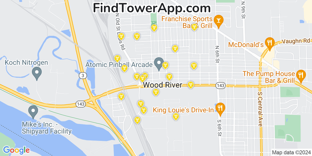 T-Mobile 4G/5G cell tower coverage map Wood River, Illinois