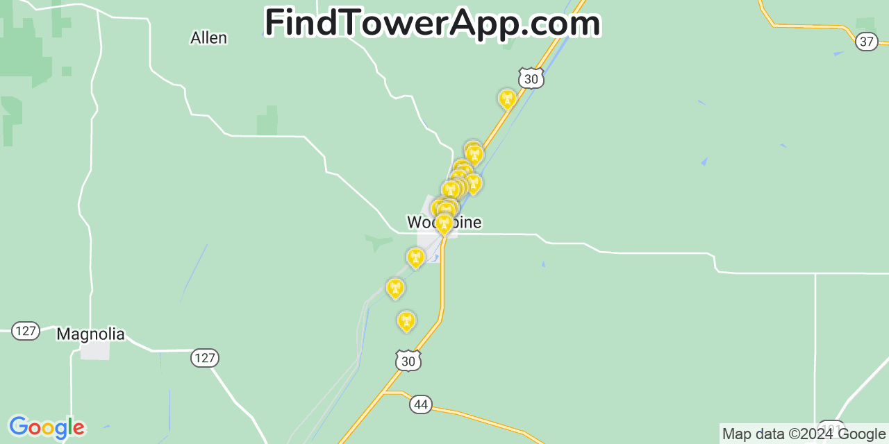 Verizon 4G/5G cell tower coverage map Woodbine, Iowa