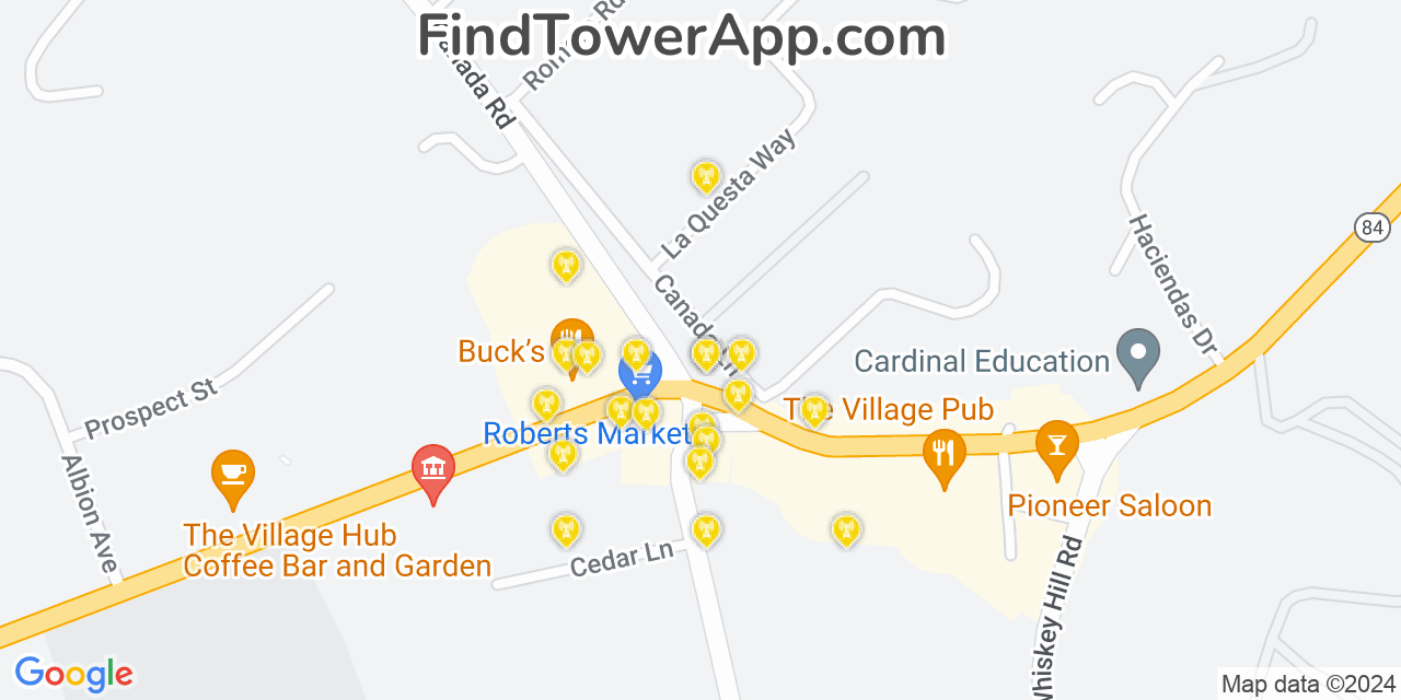 Woodside California Cell Tower Coverage Map