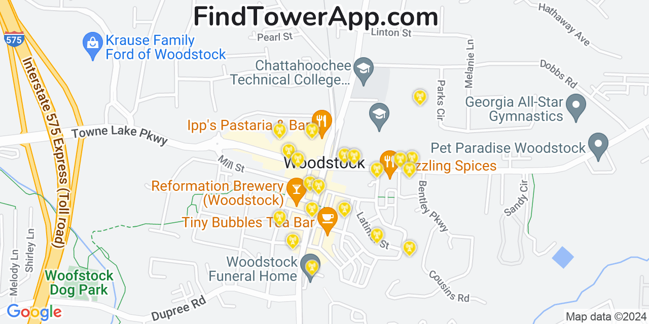 T-Mobile 4G/5G cell tower coverage map Woodstock, Georgia