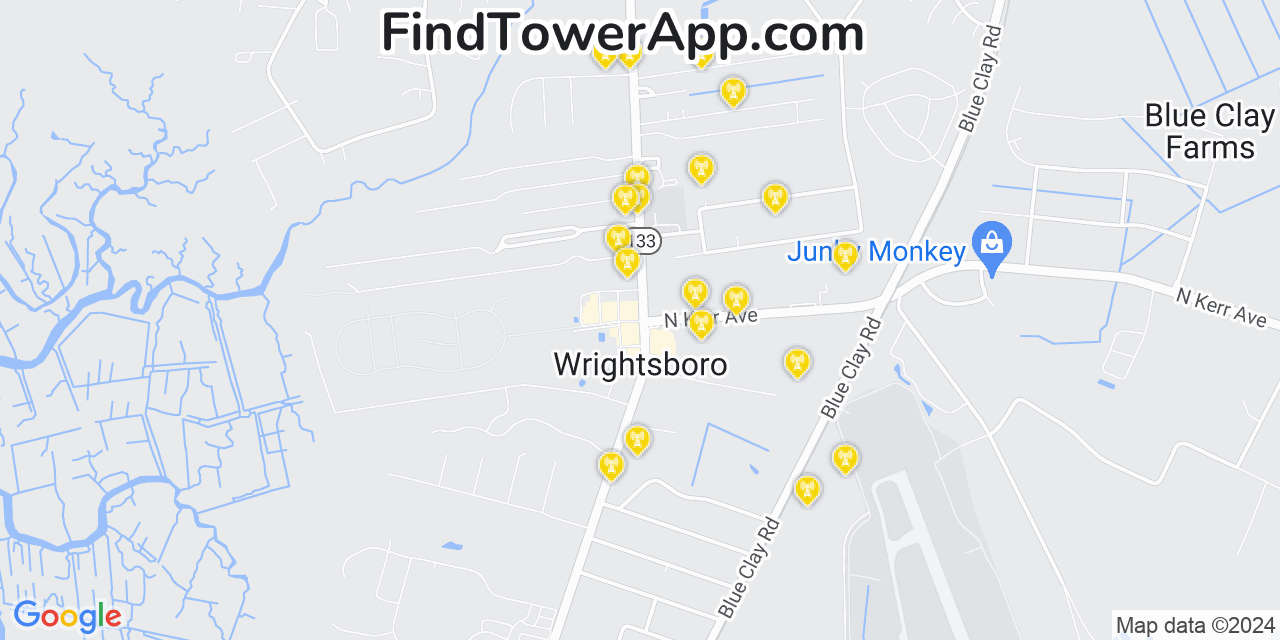 Verizon 4G/5G cell tower coverage map Wrightsboro, North Carolina