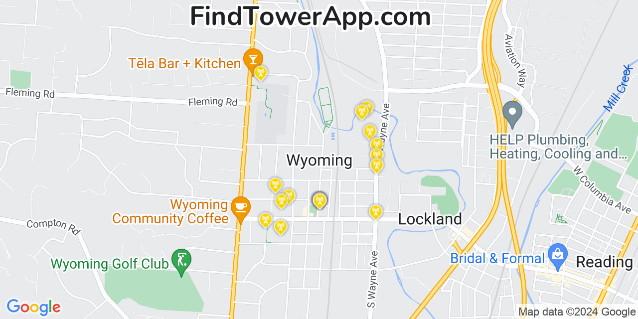 T-Mobile 4G/5G cell tower coverage map Wyoming, Ohio