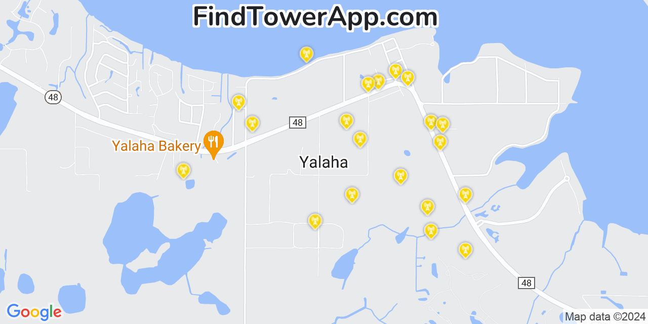 AT&T 4G/5G cell tower coverage map Yalaha, Florida