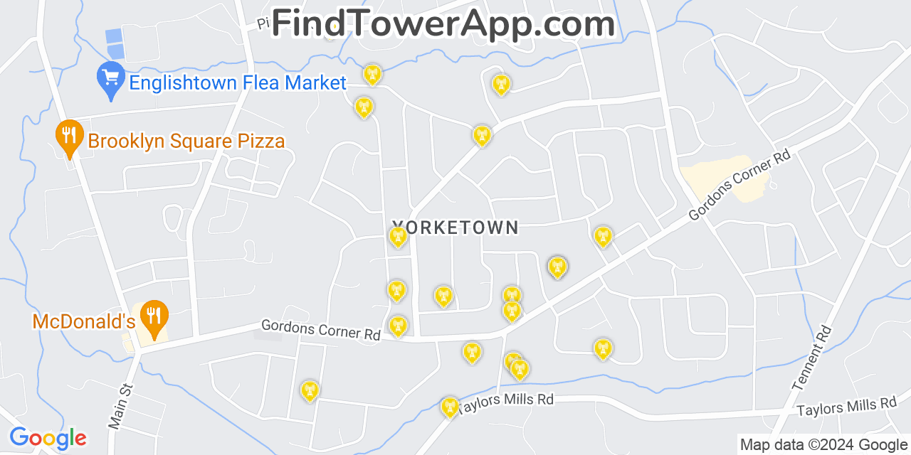 Verizon 4G/5G cell tower coverage map Yorketown, New Jersey