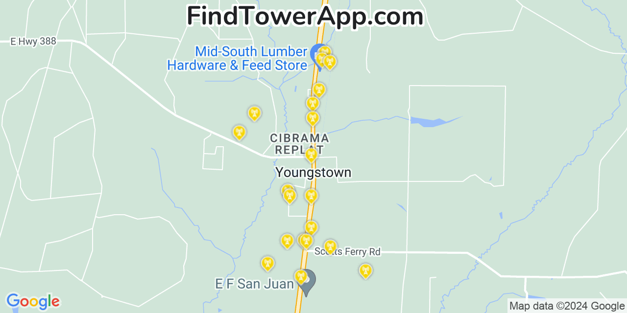 T-Mobile 4G/5G cell tower coverage map Youngstown, Florida