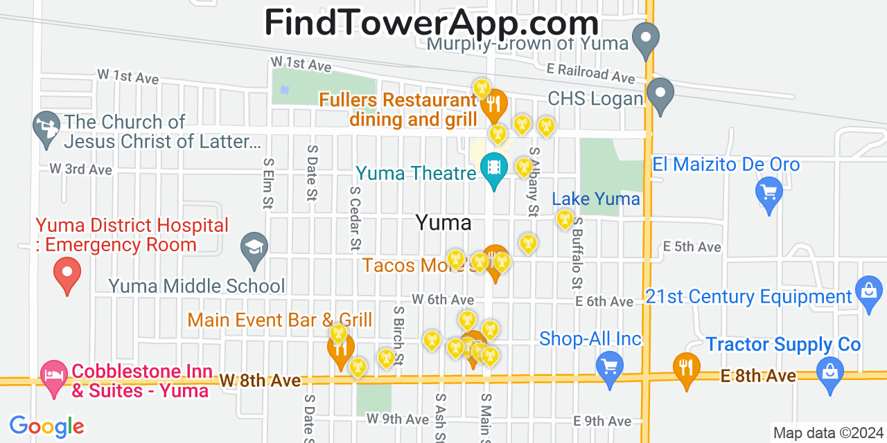 AT&T 4G/5G cell tower coverage map Yuma, Colorado