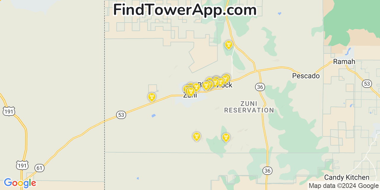 T-Mobile 4G/5G cell tower coverage map Zuni Pueblo, New Mexico