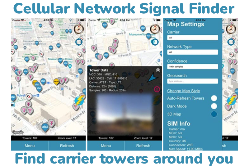 Cellular Network Signal Finder - Cell Tower Map Around Me
